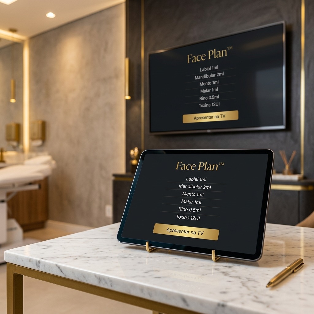 Plano facial personalizado com doses por região no Face Plan™